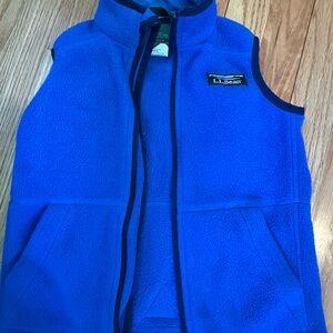 L.L. Bean Navy Trim and Sky Blue Fleece Vest Boys